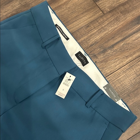 NWT Talbots Hampshire Ankle Pants Women’s Size 8 Green Blue Teal 29” Inseam - Picture 4 of 7